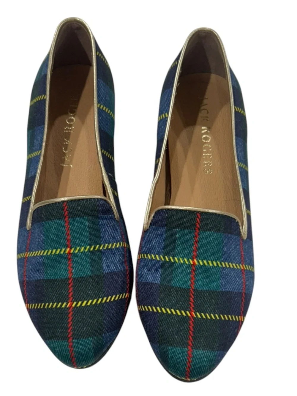 NEW Jack Rodgers Ginny Plaid Loafer Shoes Women's Size 7.5